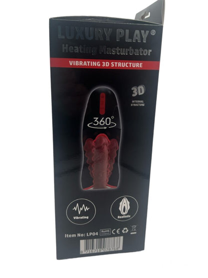Luxury Play Big Rechargeable Masturbator - Heating - 2 Motors - Black - LP04 - Color Box