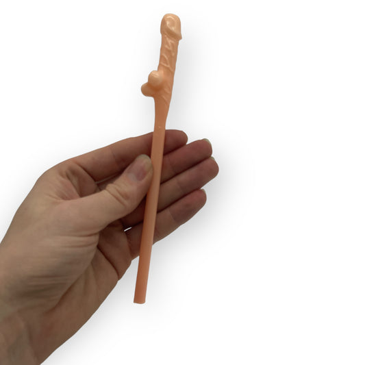 Pleasure Cock Straws - Set of 10 in Beige - Kinky Pleasure