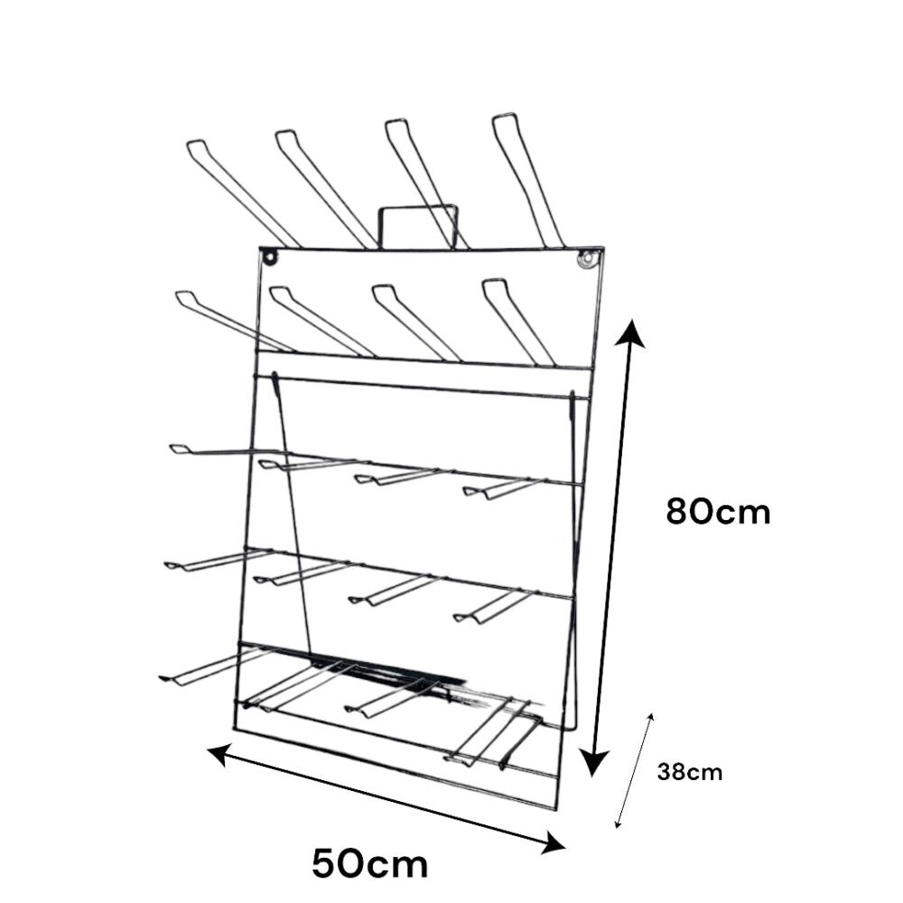 Toonbankdisplay Metaal Zwart 50 x 38 x 80 cm met Haken
