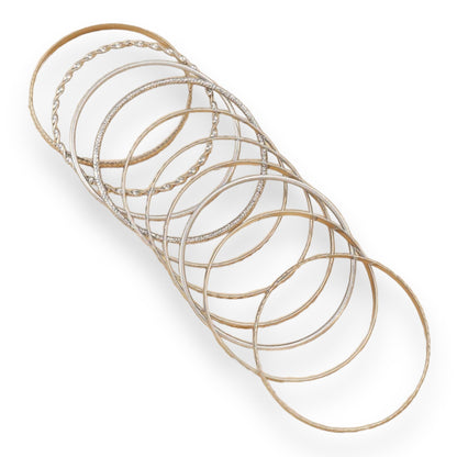 Boho-Chique Armbanden Set van 10 Stuks Verkrijgbaar in Het Goud & Zilver