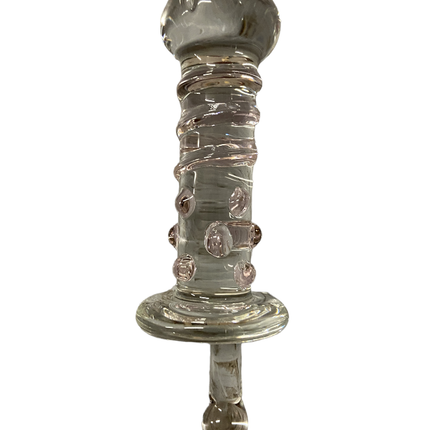 Glas Wands Glas Dildo / Plug - Helder met Roos