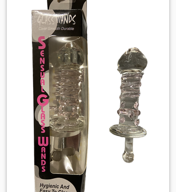 Glazen Dildo Helder met Roos