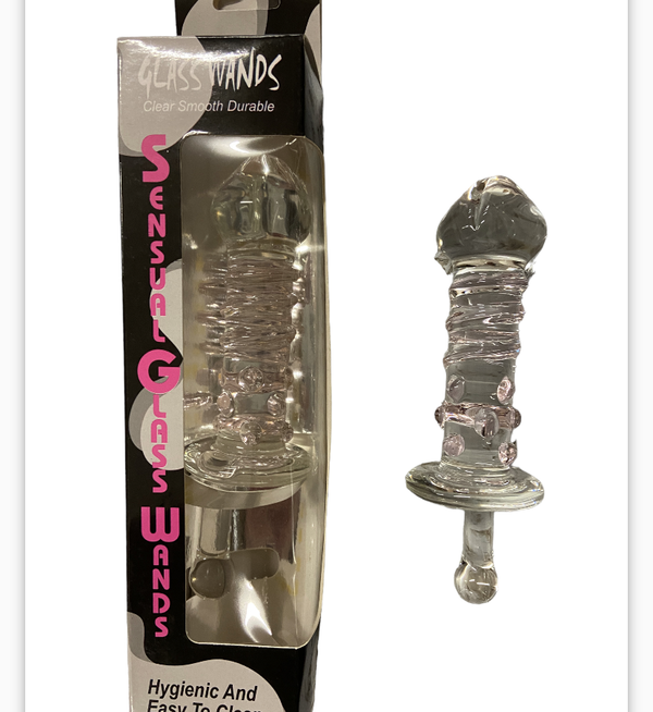 Glazen Dildo Helder met Roos