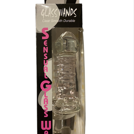 Glas Wands Glas Dildo / Plug - Helder met Roos