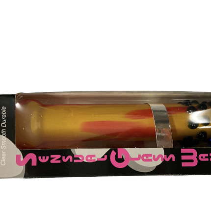 Glass Wands Glass Vibrator - Yellow with Dark Ridge - 18 cm