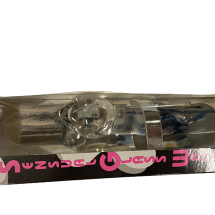 Glas Wands Glas Dildo / Plug - Helder met Blauwe Streep