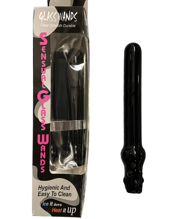 Glazen Dildo Zwart 17 cm