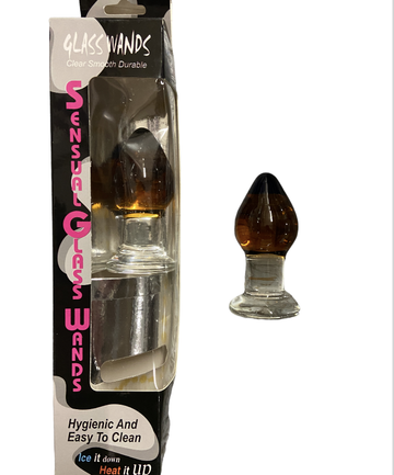 Glazen Plug Transparant met Geel