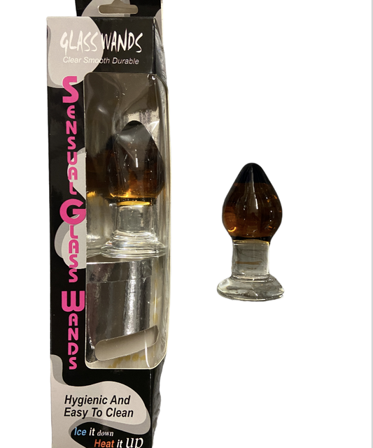 Glass Wands Glass Plug - Clear with Yellow