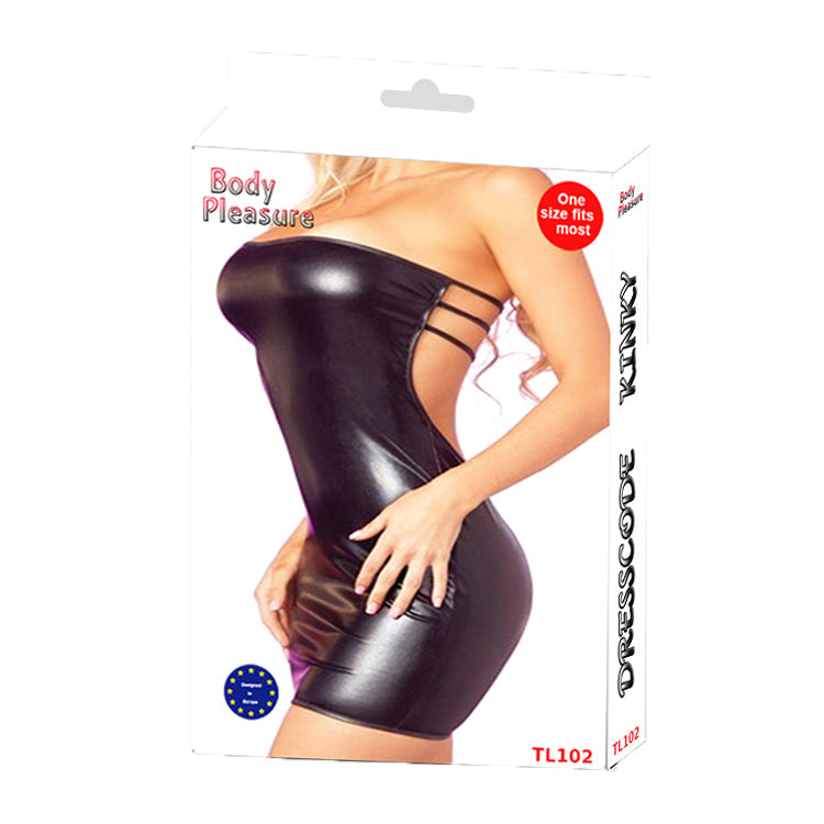 Body Pleasure Wet Look Strakke Jurk - One Size - TL102