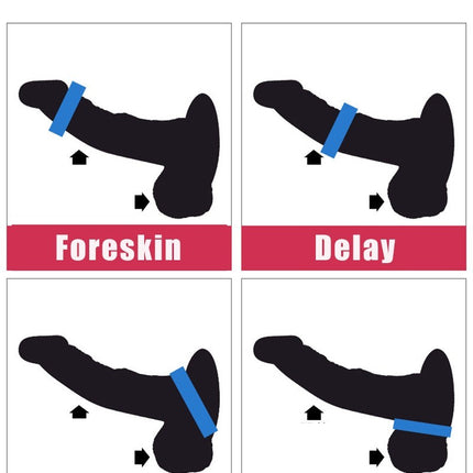Power Escorts BR251 Black Beaded Cock Ring 3 Pack - Super Stretchable - Colourbox