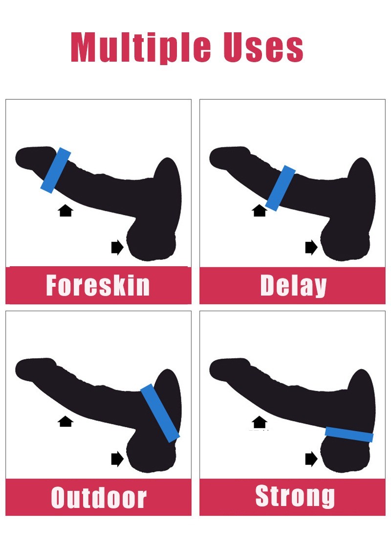 Power Escorts BR251 Black Beaded Cock Ring 3 Pack - Super Stretchable - Colourbox