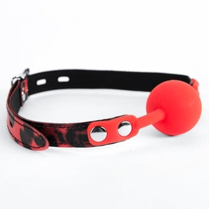 Argus Siliconen Rode Bal Gag Luipaardpatroon - AF 001009