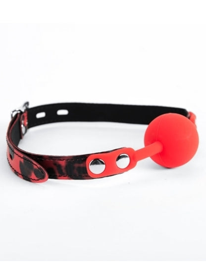 Argus Siliconen Rode Bal Gag Luipaardpatroon - AF 001009