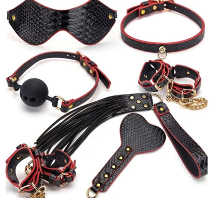 Argus High-End Luxe Sterke Zwarte Bondage Set - Laat je Verlangens los in Stijl - 7-Delig