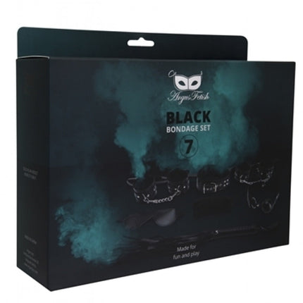 Argus Black Bondage Set - 7 pieces - AF 001038