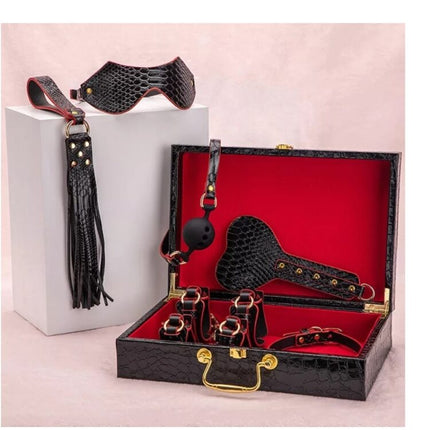 Argus High-End Luxe Sterke Zwarte Bondage Set - Laat je Verlangens los in Stijl - 7-Delig