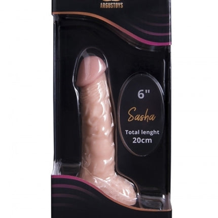 Argus Sasha Realistische Dildo Met Ballen en Zuignap - Huidskleur - 20 Cm / 6 Inch - AT 001034 - Sterke Kleurrijke Doos