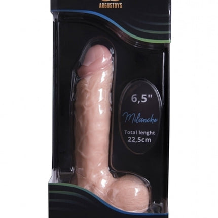 Argus Milanche Realistische Dildo Met Ballen en Zuignap - AT 001039 - 22,5 Cm / 6,5 Inch
