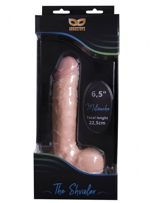 Argus Milanche Realistische Dildo Met Ballen en Zuignap - AT 001039 - 22,5 Cm / 6,5 Inch