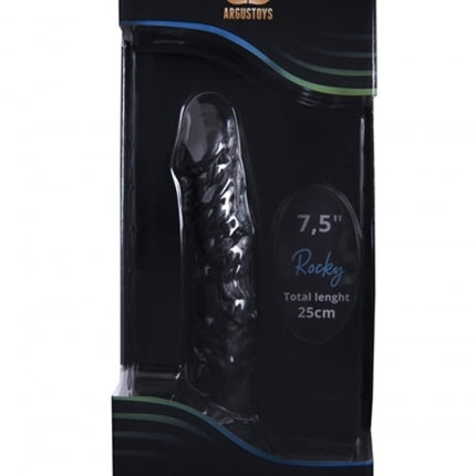 Argus Rocky Zwarte Realistische Dildo Met Ballen - 25 cm / 7,5 Inch - AT1038