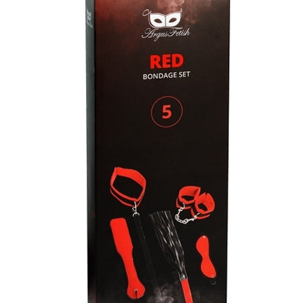 Argus Red Bondage Set - Complete BDSM Set 5 Pieces - AF 001039