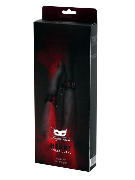 Argus Hart Ankle Cuffs - Black Leather - AF 001016