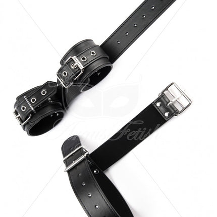 Argus Fetish Zwarte Lederen Polsboeien - Premium BDSM Accessoires voor Spannende Avonturen