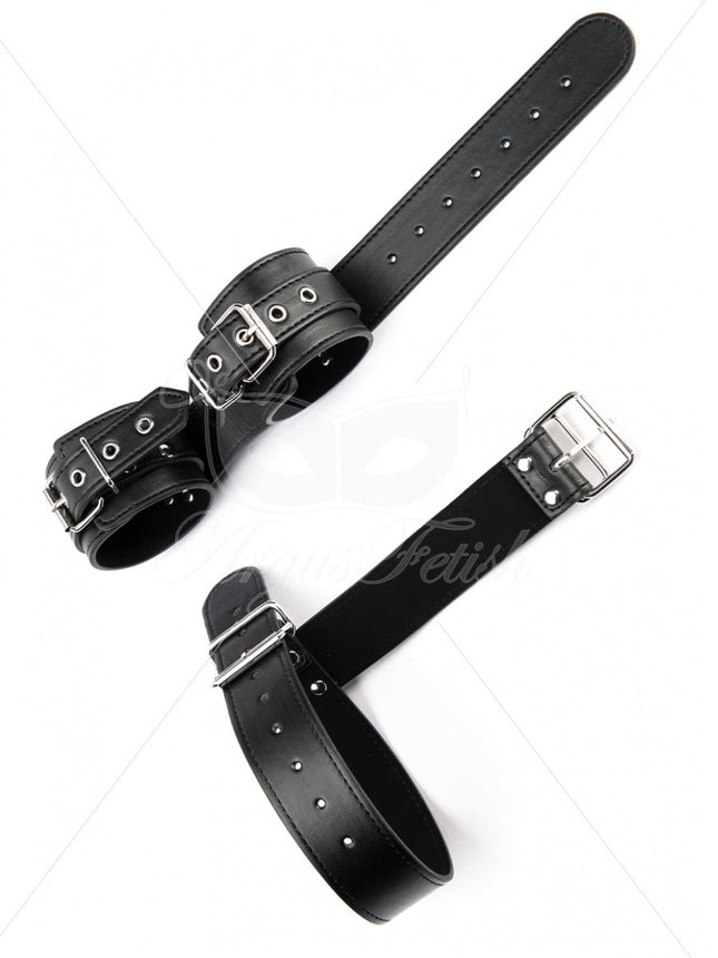 Argus Fetish Zwarte Lederen Polsboeien - Premium BDSM Accessoires voor Spannende Avonturen