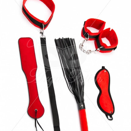 Argus Red Bondage Set - Complete BDSM Set 5 Pieces - AF 001039