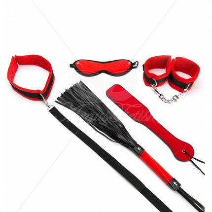 Argus Red Bondage Set - Complete BDSM Set 5 Pieces - AF 001039
