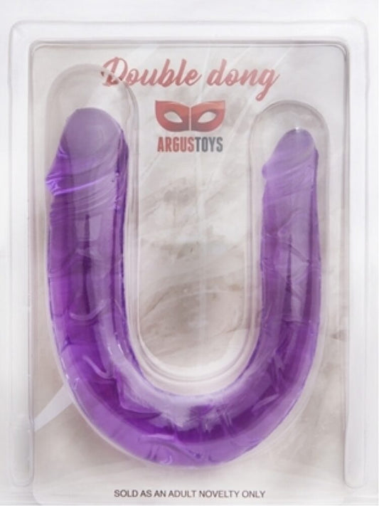 Argus Dubbele Dildo 30 CM - Paars - Dia 3,4 cm - 2,2 cm - Verpakt in Sterke Blister - AT 001127