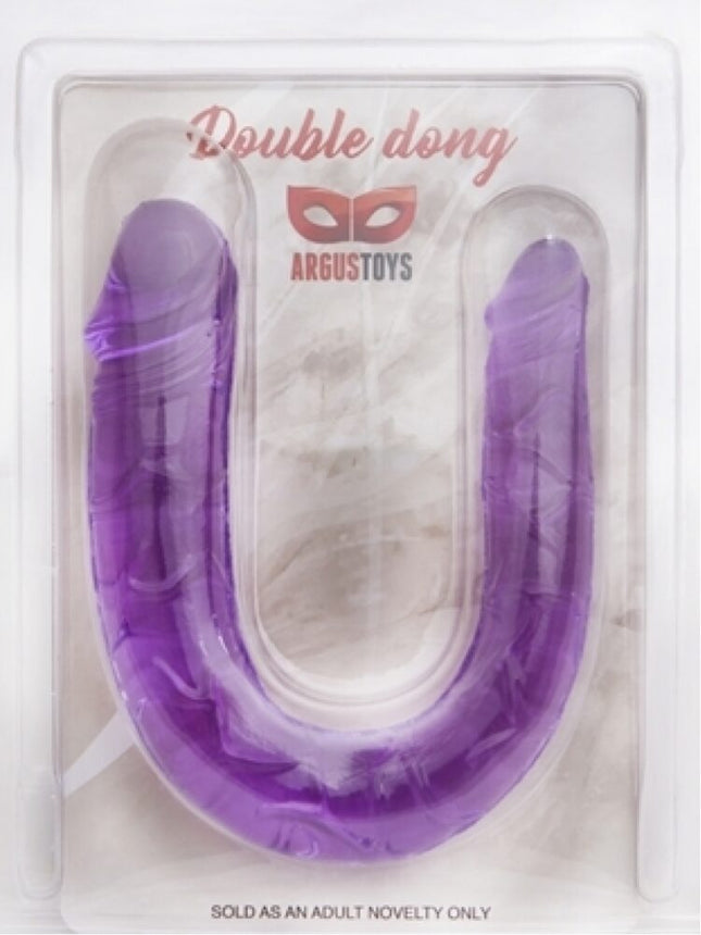 Argus Dubbele Dildo 30 CM - Paars - Dia 3,4 cm - 2,2 cm - Verpakt in Sterke Blister - AT 001127