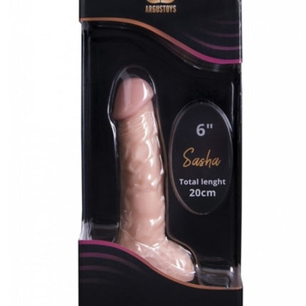 Argus Strap On Sasha Flesh Realistic Dildo - Total Length 20cm Penetration 15cm - Strong Luxury Color Box - At1050