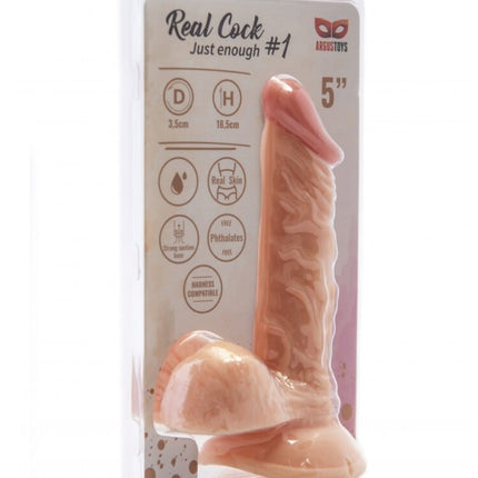 Argus Realistische Cock 1 Realistische Dildo met Ballen en Zuignap - 18,5 cm - Dia 3,5 cm AT1065