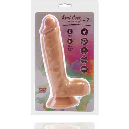 Argus Realistische Cock 3 Realistische Dildo met Ballen en Zuignap - 22,5 cm - Dia 5,3 cm AT1067