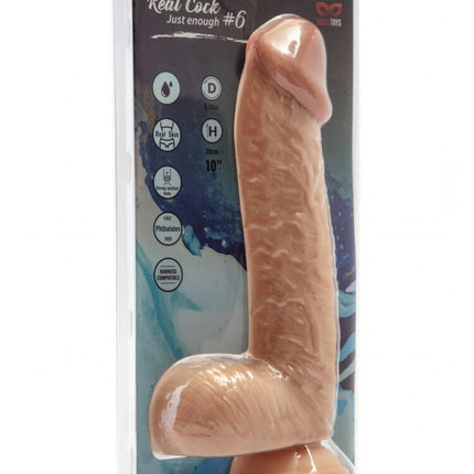 Argus Realistische Cock 6 Realistische Dildo met Ballen en Zuignap - Enorm Formaat 28 cm - Dia 5,7 cm AT1070