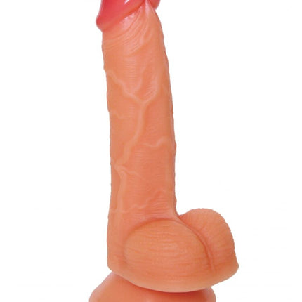 Argus Soft Lover 1 Dubbele Dichtheid 2 Lagen Siliconen Realistische Dildo met Ballen en Zuignap - Gratis 30 ml Glijmiddel - 18,5 cm - AT1071