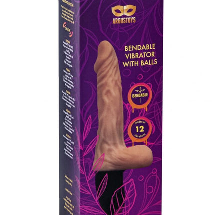 Argus Buigbare Realistische Vibrator Met Ballen - 12 Functie - Roze - 24 cm dia 3,5 cm - AT1074