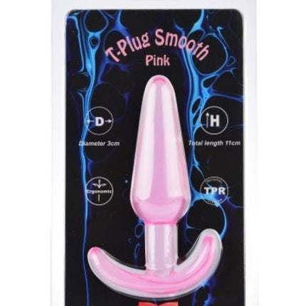Argus Grote T-Plug Glad - Roze - 11 Cm Verpakt in Sterke Blister - AT 001098