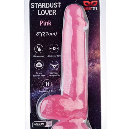 Argus Stardust Lover Roze Glitter Dildo - 21 Cm - Verpakt in Sterke Blister - AT 001119
