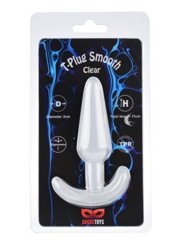 Argus T-Plug Gladde Plug Doorzichtig - 11 Cm Verpakt in Sterke Blister - AT 001123