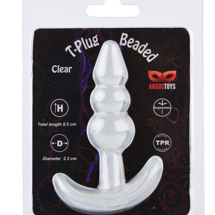 Argus T-Plug Beaded Plug Transparent - 8.5 Cm Packed in Strong Blister - AT 001126