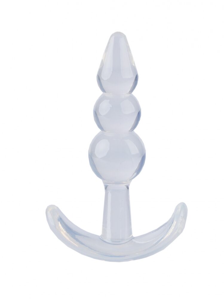 Argus T-Plug Beaded Plug Doorzichtig - 8,5 Cm Verpakt in Sterke Blister - AT 001126