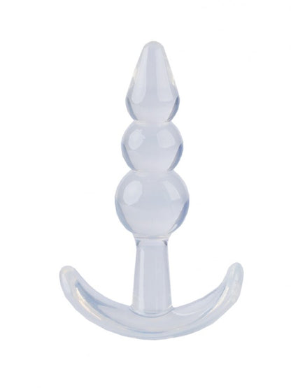 Argus T-Plug Beaded Plug Doorzichtig - 8,5 Cm Verpakt in Sterke Blister - AT 001126