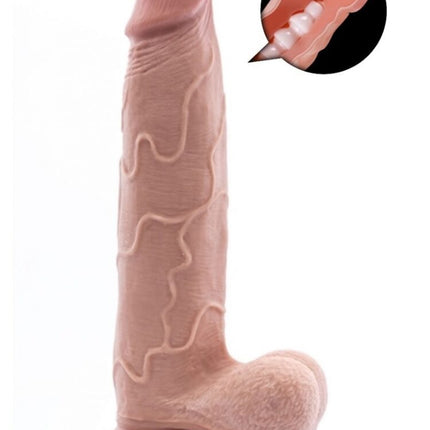 Argus Mr. Soft Pleasure 5 Double Layer Realistic Dildo with Balls and Suction Cup - 24.5 cm - Dia 5 cm AT1064