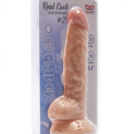 Argus Realistische Cock 2 Realistische Dildo met Ballen en Zuignap - 20 cm - Dia 3,5 cm AT1066