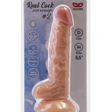 Argus Realistische Cock 2 Realistische Dildo met Ballen en Zuignap - 20 cm - Dia 3,5 cm AT1066