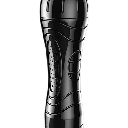 Power Escorts - BR207 - Quickies Pro masturbator - including 3 pack beaded Cockring - big size Masturbator - 7-Speed ​​Vibrating - 24 CM - Black/Flesh