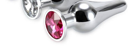 Bossoftoys Silver Plug Roze steen - lengte 7 cm dia 2,7 cm - 26-00090 - kleurdoos